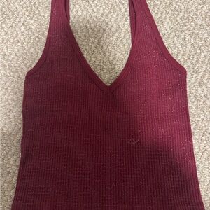 Free People Burgundy Knit Tank Top